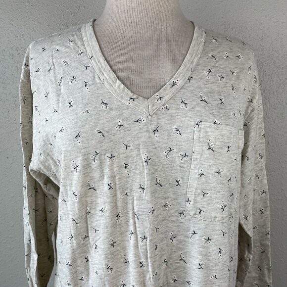 Vintage Kathryn V-Neck Floral Pajama Top Size M EUC - Picture 2 of 7